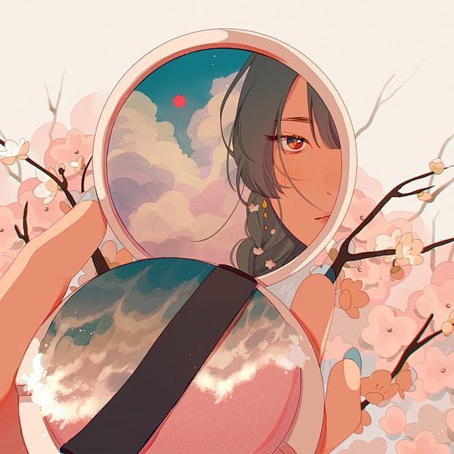 插画师jaunini的一组暖色调插画，每...