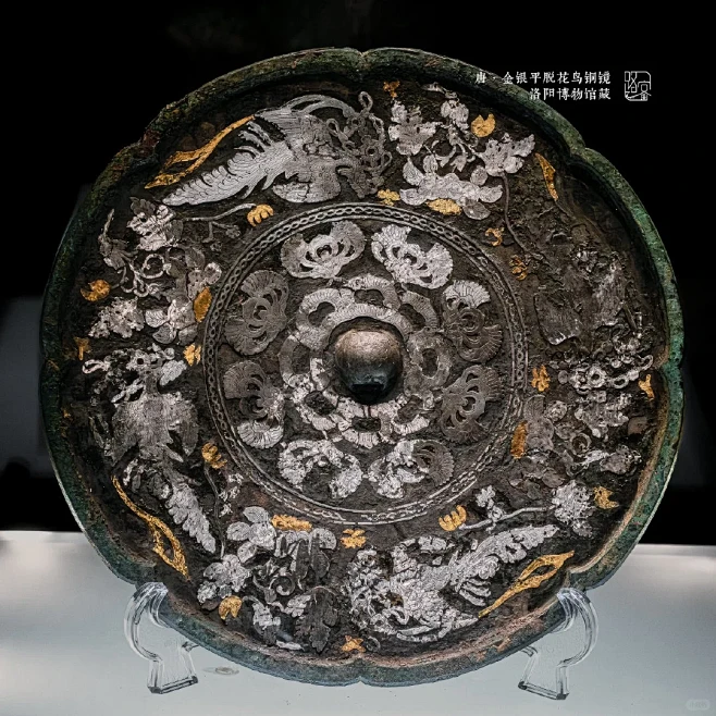 洛阳博物馆～唐·金银平脱花鸟铜镜