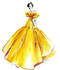 来自美国画家Katie Rodgers的礼服插画作品，擅长运用水彩搭配闪粉、蕾丝、水钻、亮片等小物件画出一些时尚的服装插画。 手绘礼服