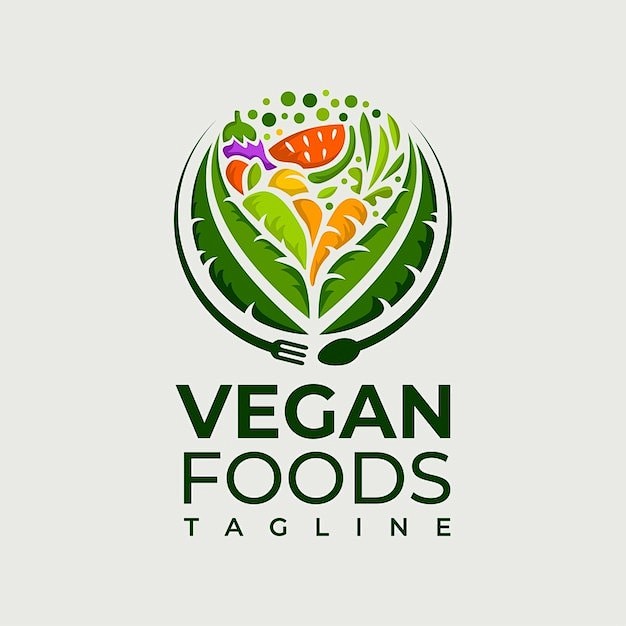 素食蔬菜食品标志logo矢量图设计素材