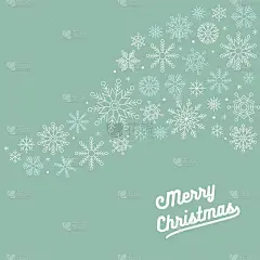雪花排列为流动的形状的插图和圣诞快乐排版，平面设计使用墙纸或背景。可编辑的雪花轮廓