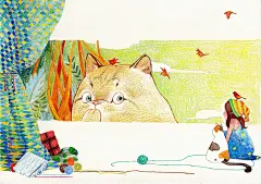 猫咪-馬豆子_插画,猫,水彩,彩铅_涂鸦王国插画