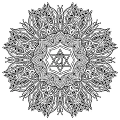 黑白填色线稿花型线条曼陀罗艺术风格图腾矢量/eps源文件素材-淘宝网