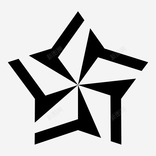 星型风车叶片散热器图标 设计图片 免费下...