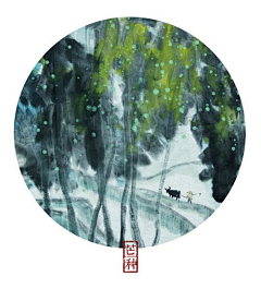 扎两个小辫的小泥采集到插画 24节气