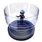 男孩使用 VR 技术 3D 插图