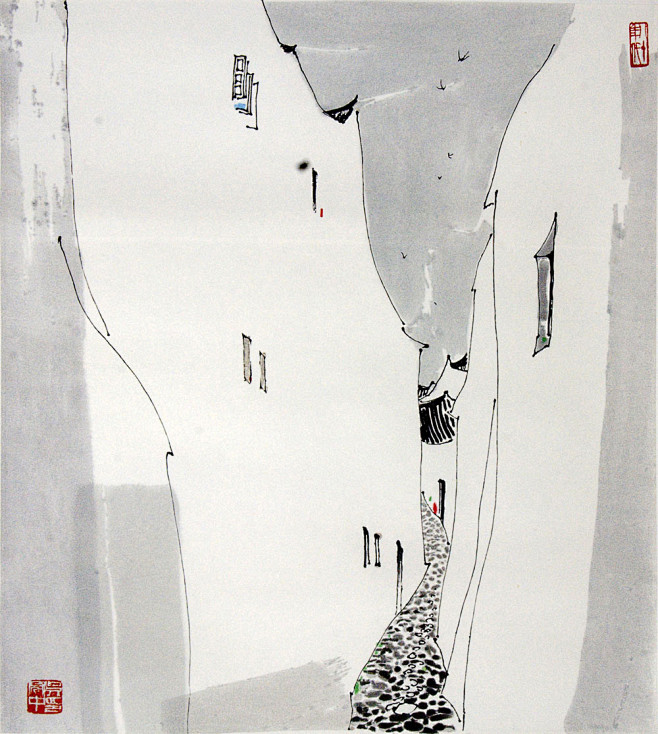吴冠中—江南小巷 (1000×1116)