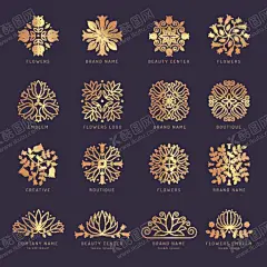 金色复古图案矢量元素 【酷图网】金色复古图案,复古图案,图案元素,传统图案,扁平风插画,卡通插画,卡通贴纸,插画元素,手绘插画,插画设计,矢量元素,元素设计