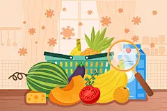 食品安全食材食物卫生插画背景素材食品安全元素