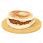 手绘-中式美食元素贴纸-肉夹馍