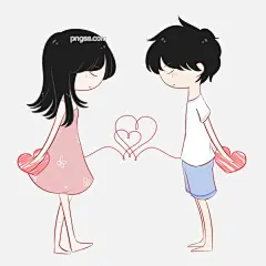手绘情人节配图男生女生情侣爱心可商用元素图片大小2000x2000px 图片尺寸476.7 KB 来自PNG搜索网 pngss.com 免费免扣png素材下载！q版#爱情#爱心#插图#粉色#节日元素#卡通#可爱#手绘风#桃心#小清新#装饰#