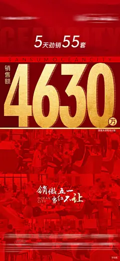 海报 地产 热销 大字报 数字 人气 红金