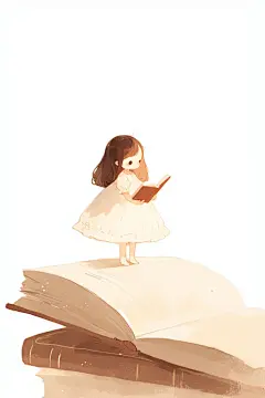 阅读的小孩手绘主题