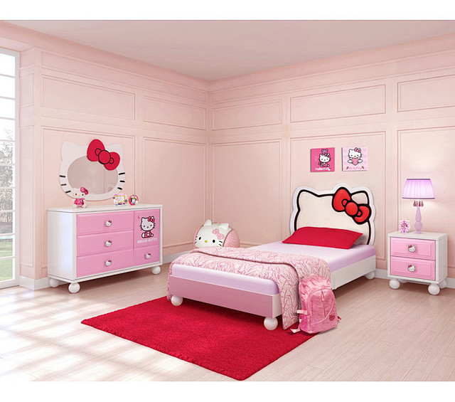 粉红色的hellokitty房间粉红浪漫温馨房间hellokitty