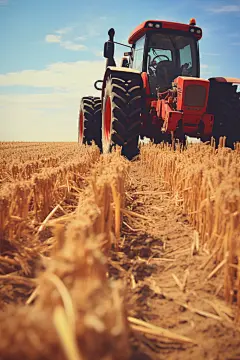 田地拖拉机图片摄影图