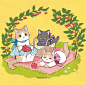 插画师 tatamepi ​​​ 的一组猫咪插画 ​​​​