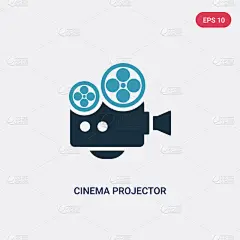 技术,电影放映机,彩色图片,图标,两个物体,传媒,商务,现代,联系,复古