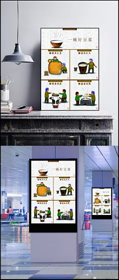 现磨豆浆制作过程海报PSD素材