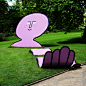 A Trio of Colorful Characters Expand Jean Jullien's Installation in a Nantes Botanical Garden — Colossal
