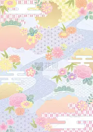日本传统花卉背景