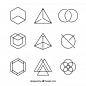 Pack of linear geometric logos Free Vector