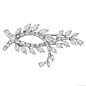 Cartier Diamond Leaf Spray Brooch