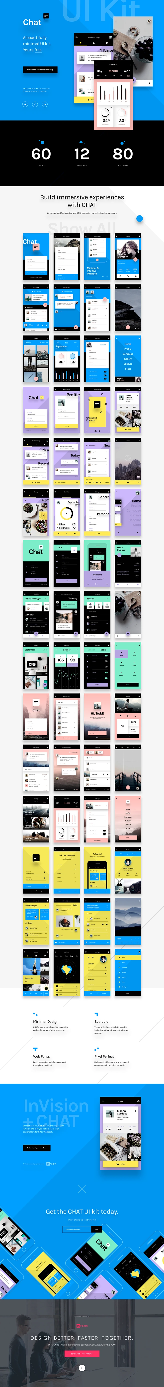 Chat ui kit landing page-花瓣网
