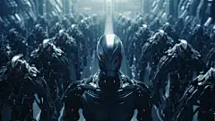 AI科幻游戏场景设定素材 机械仿生人军团设定图 影视概念插画设计-淘宝网