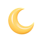 Crescent Moon 3D Icon