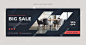 Furniture facebook cover page and web banner design template Premium Vector