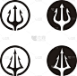 circular trident neptune god poseidon triton logo