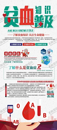 贫血知识普及 【酷图网】健康宣传单,健康知道宣传,医疗宣传单,社区贫血普及,知识模板,卫生宣传,正反折页,医院宣传折页,贫血折页,宣传海报,医院食疗,宣传折页设计,贫血,普及,宣传彩页