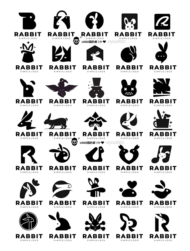 灵感采集兔子logo/rabbit/bunny图形logos