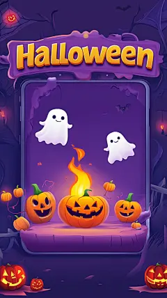 万圣节海报背景插画元素平面3D (4)