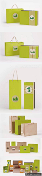 包装设计灵感 有机盒茶叶包装盒茶叶礼盒 绿色元素创意茶叶手提袋包装设计 绿色环保有机茶叶礼盒包装