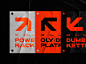 This may contain: an orange and black sign with the words power rack on it's back side