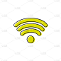 彩色wifi符号数字互联网连接
