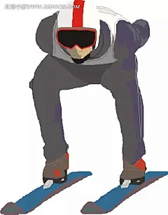 手绘半蹲着身体的滑雪者插画|滑雪|卡通画|卡通形象|人物图片|生活百科|矢量素材|手绘|体育运动|生活百科家居生活|生活百科生活|家居生活百科家居生活|生活背景食品生活百科