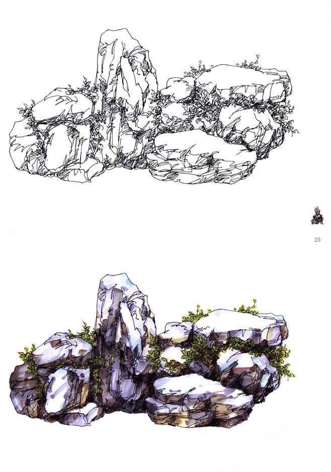 手绘景观石