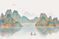 新中式古典水墨山水画图片