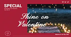 Special Dinner Reservation Valentine’s Day Promotion Ecommerce Banner