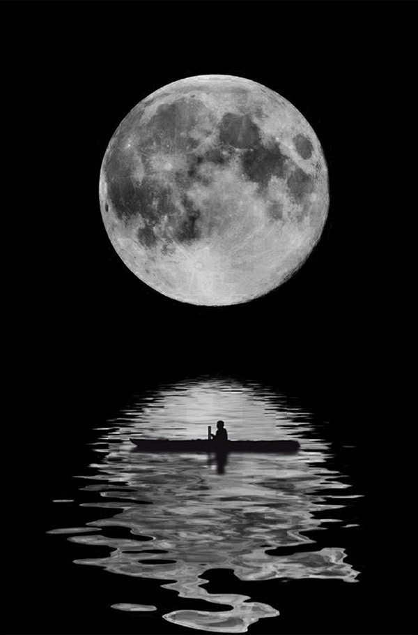 冬夜—— 一桶冰水，映一轮月；孤身影单，...