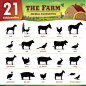 21农场动物的剪影插画素材_ID:121970048