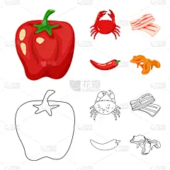 商品,图标集,蔬菜,热,清新,香料,环境,食品,尝,烹调