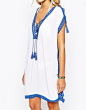 Surf Gypsy Tassel Trim Beach Cover Up Kaftan - #beach #cover #gypsy #kaftan #Surf #tassel #Trim