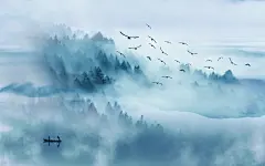 中国风水墨山水画背景