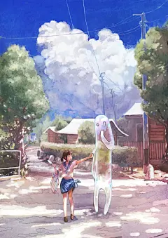 画师優 ／ 五時間目の戦争--场景-氛围二次元壁纸插画--原图图包资源素材→ @图维画社