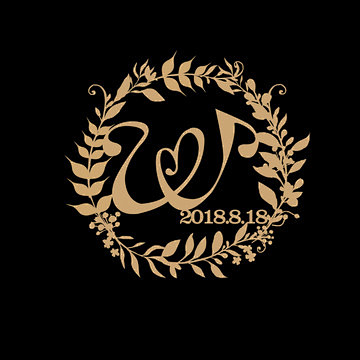 psd婚礼logo设计ww