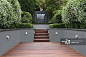 Garden with lights and wooden stairs in Sydney_创意图片