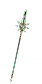 Primordial Jade Winged-Spear : Primordial Jade Winged-Spear is a Liyue polearm. Total Cost (0 → 6) At Liyue's foundation, monsters and gods still ruled the seas. In fear the forebears lived, and fought the sea with all they could muster. As spring turned 